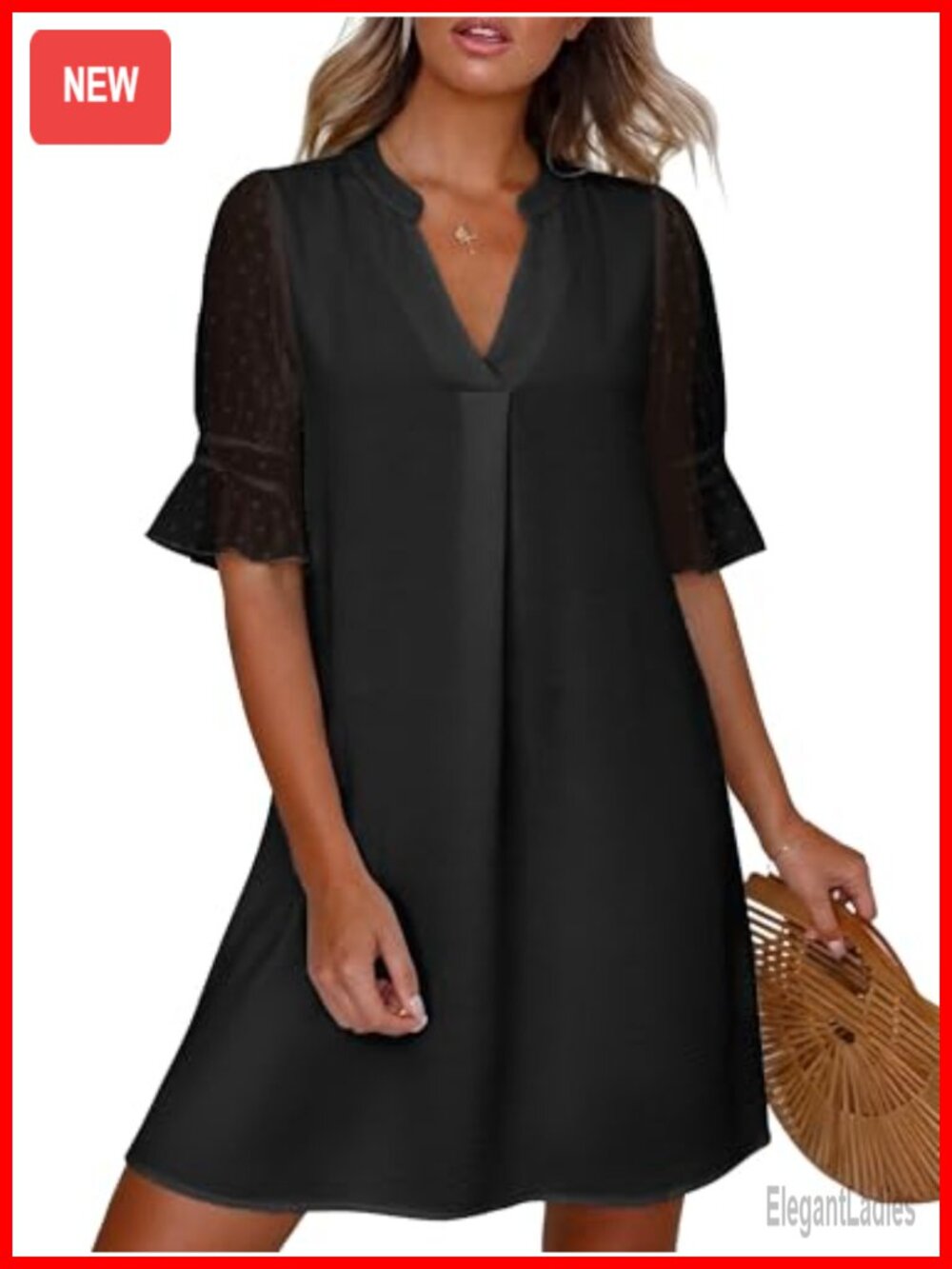 Flowy V Neck Short Sleeve Casual Dress Loose Fit Beach Vacation Tshirt Dress